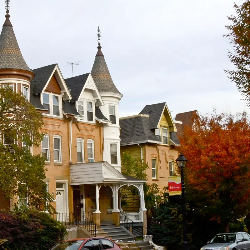 Rental homes on a residential street in Norristown, PA